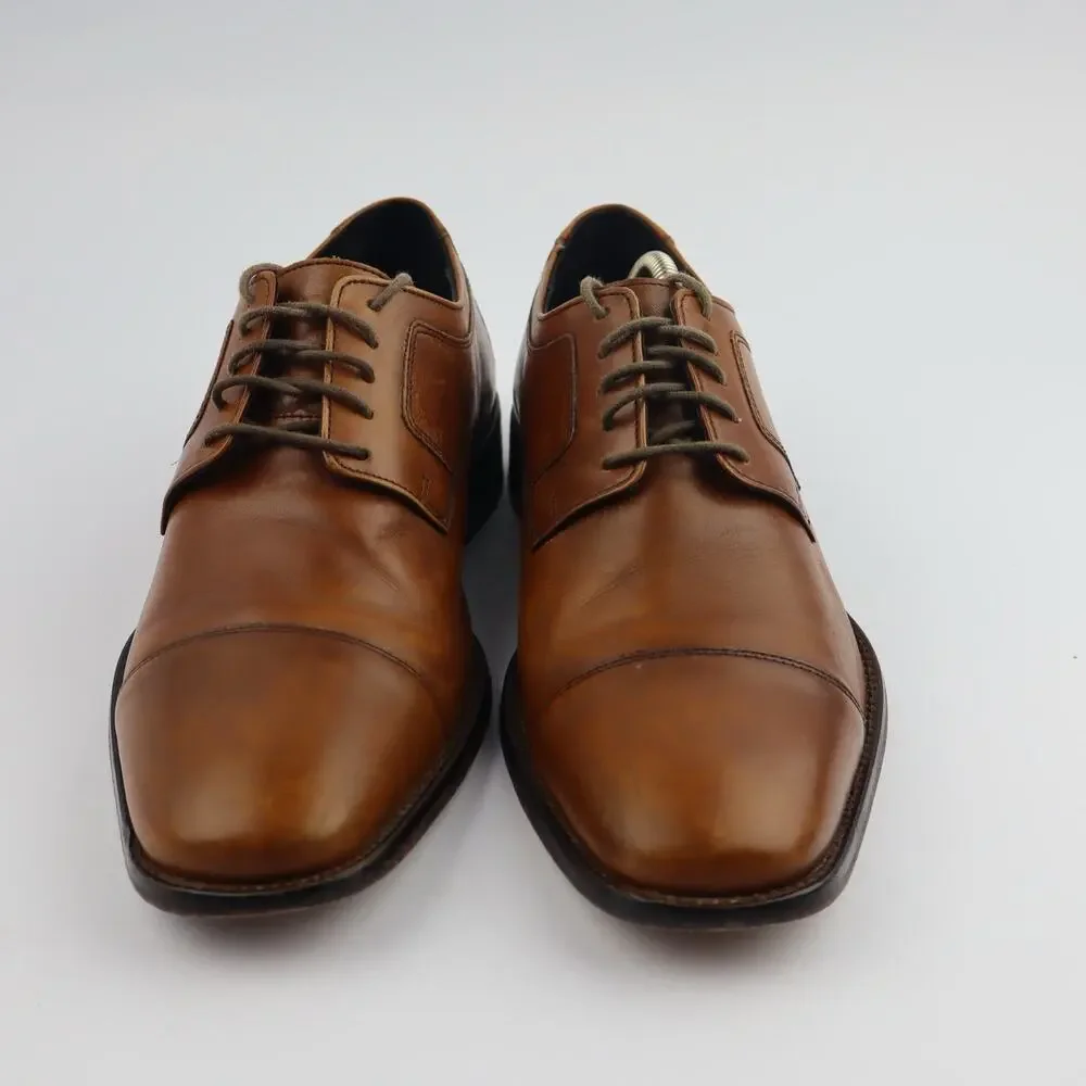 J.Murphy Johnston & Murphy Mens 9.5W Natural Leather Cap Toe Oxford Dress Shoe